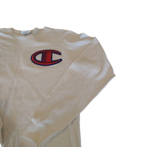 Vintage CHAMPION Mens Size Large Medium Long Sleeve W/ Big Embroidered Logo - Picture 6 of 10
